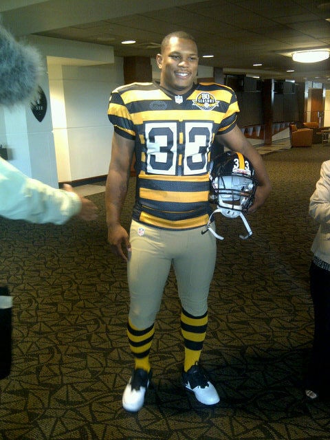 black and yellow striped steelers jersey